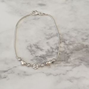 Sterling round snake chain with charms